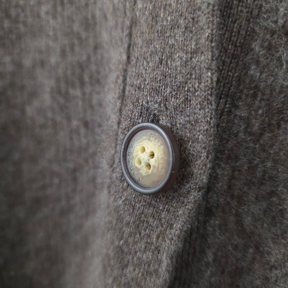 Poetry 100% Cashmere Button Front Cardigan Brown Size US 6 - Picture 5 of 9